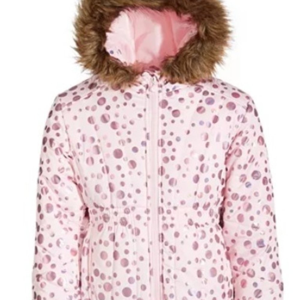 NWT S Rothschild & CO Toddler Girls Foil Print Puffer Coat - 3T & 4T